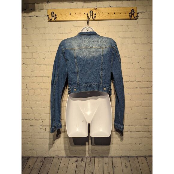 Love tree denim cropped fitted denim jacket lg* - Picture 3 of 4